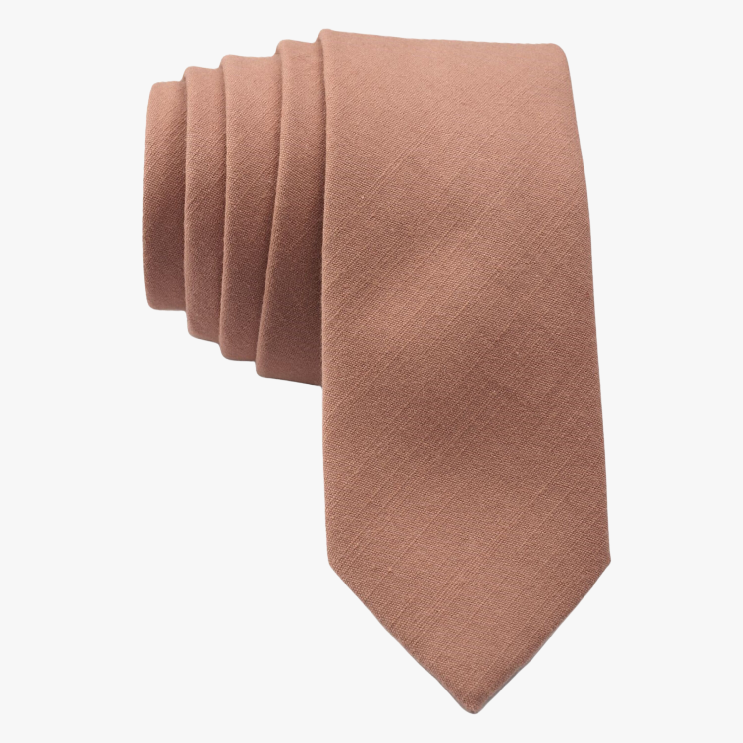 Full sized simple cotton tie for men, women, and boys. The color is rosewood rosegold light pink. It is ideal for weddings.