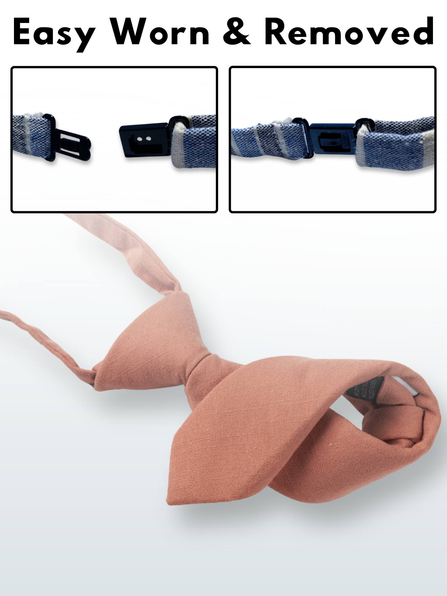A folded cotton solid necktie for boys with a rosewood rosegold light pink color.