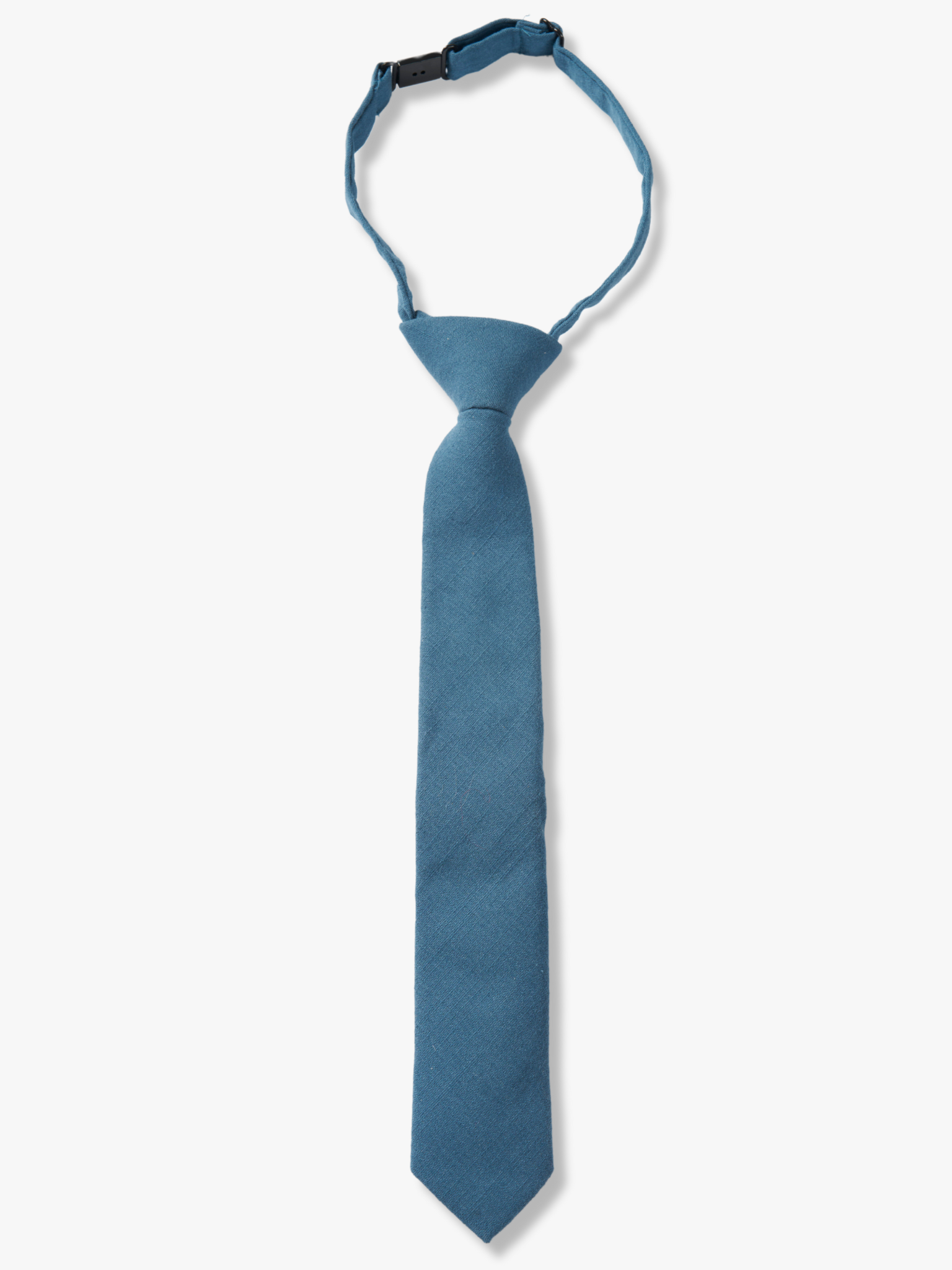 Kids pretied necktie for boys that fits babies, toddlers, big and little kids, and youth. The color is  a deep cobalt blue.