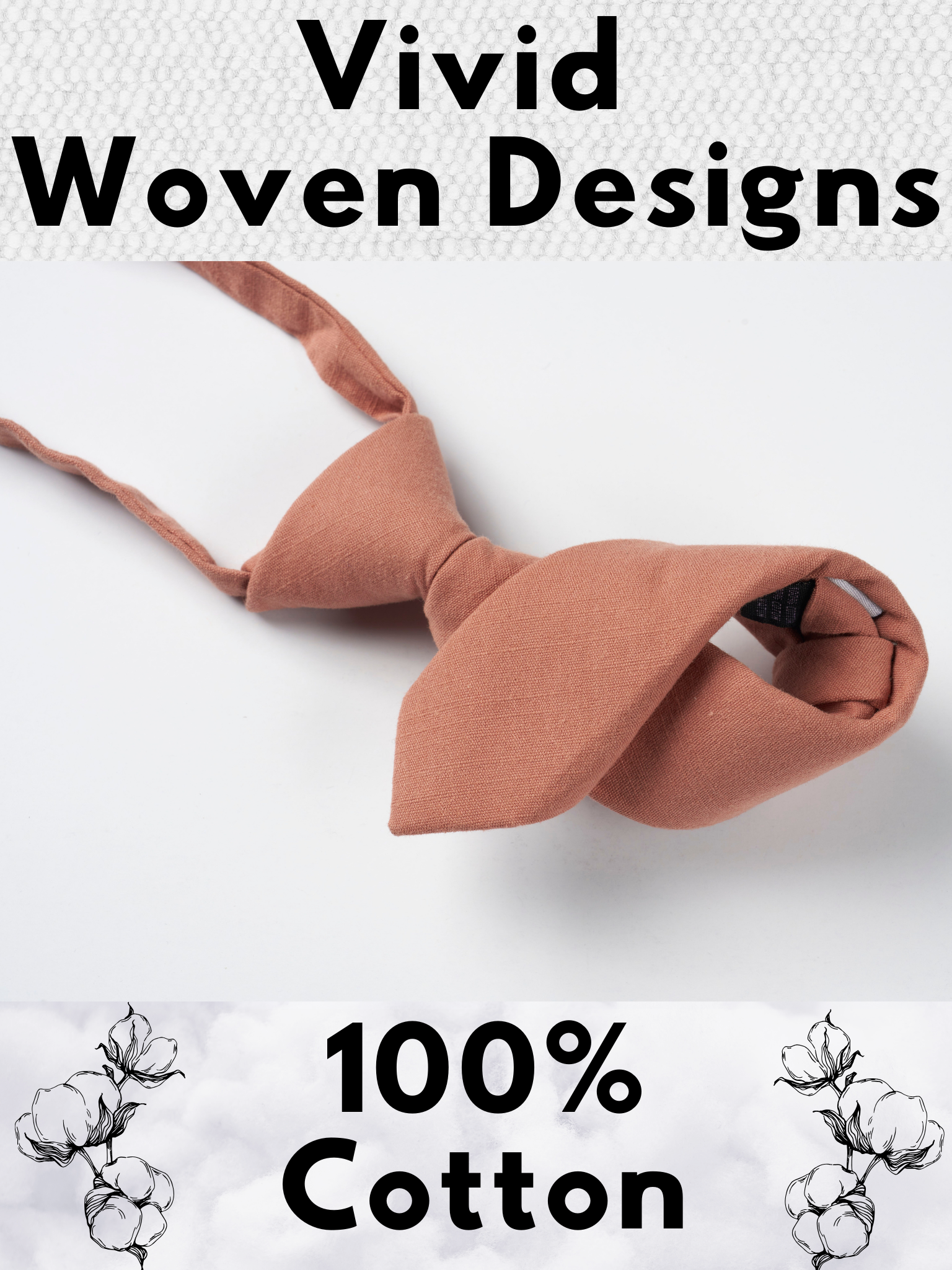 A folded cotton solid necktie for boys with a rosewood rosegold light pink color.