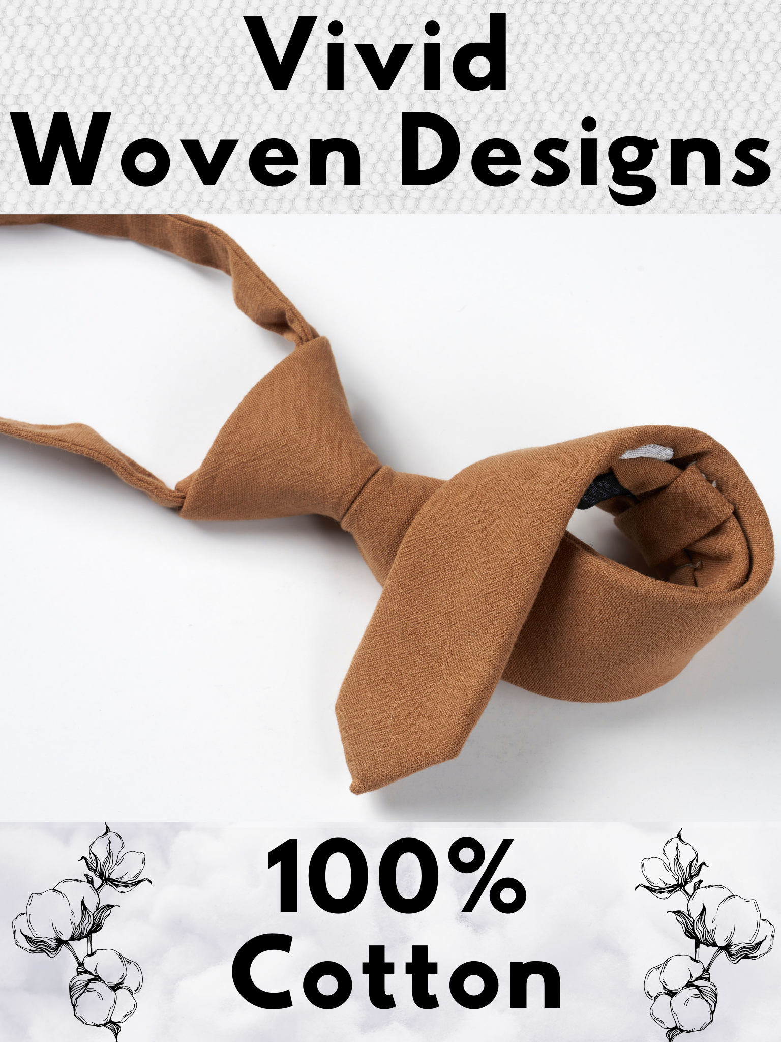 A folded cotton solid necktie for boys with a light chocolate taupe brown color.