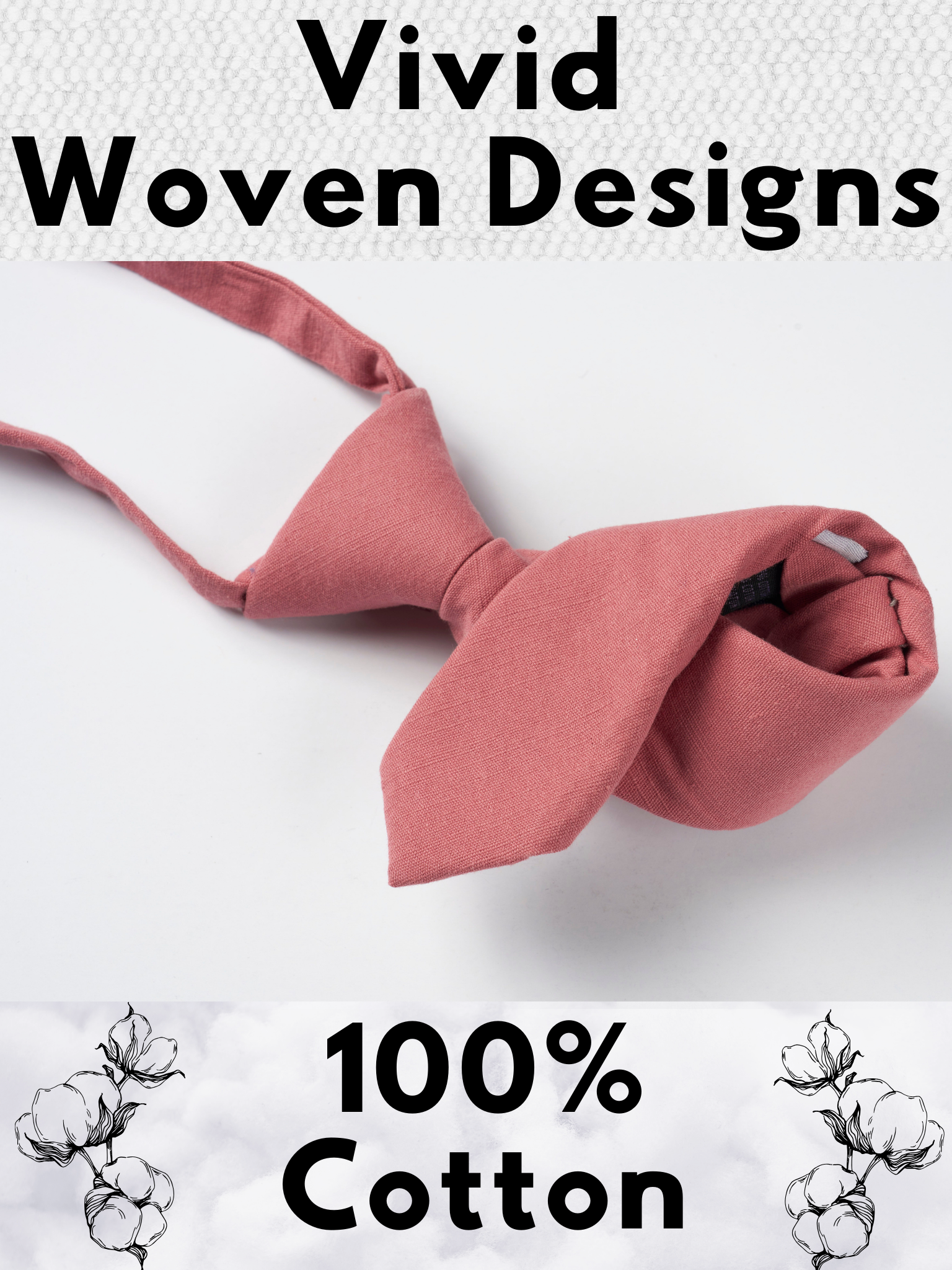 A folded cotton solid necktie for boys with a darker rose-gold dusty pink color.