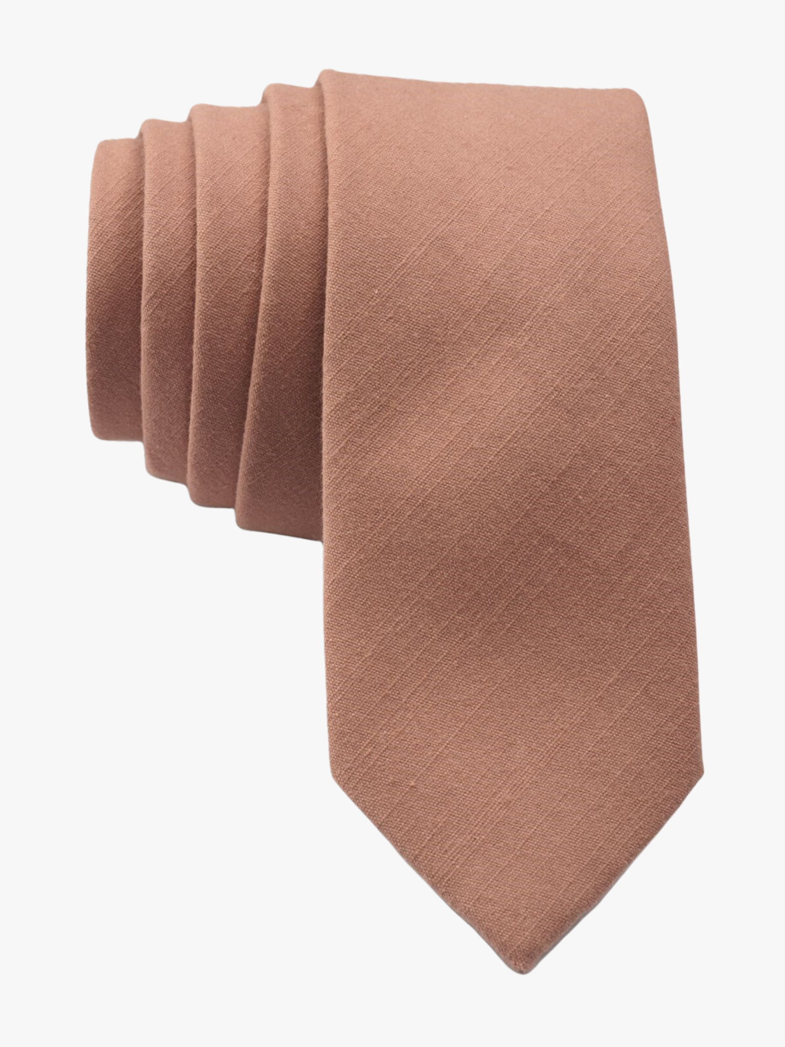 Full sized simple cotton tie for men, women, and boys. The color is rosewood rosegold light pink. It is ideal for weddings.