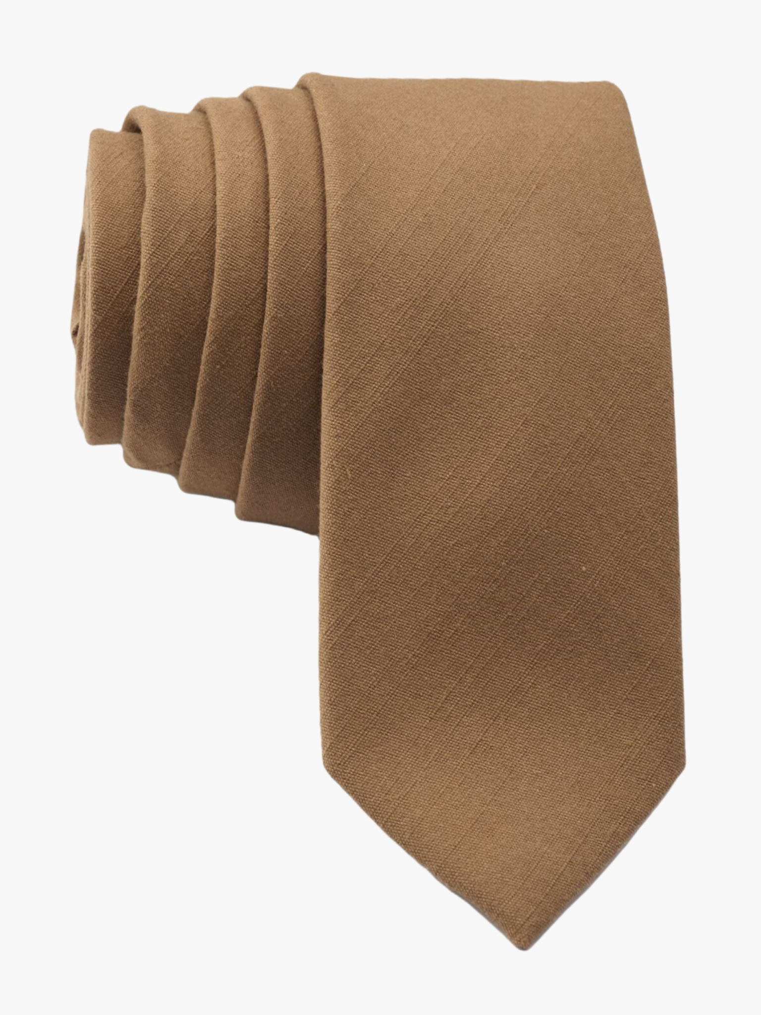 Full sized plain cotton tie for men, women, and boys. The color is light chocolate taupe brown. It is ideal for missionaries.