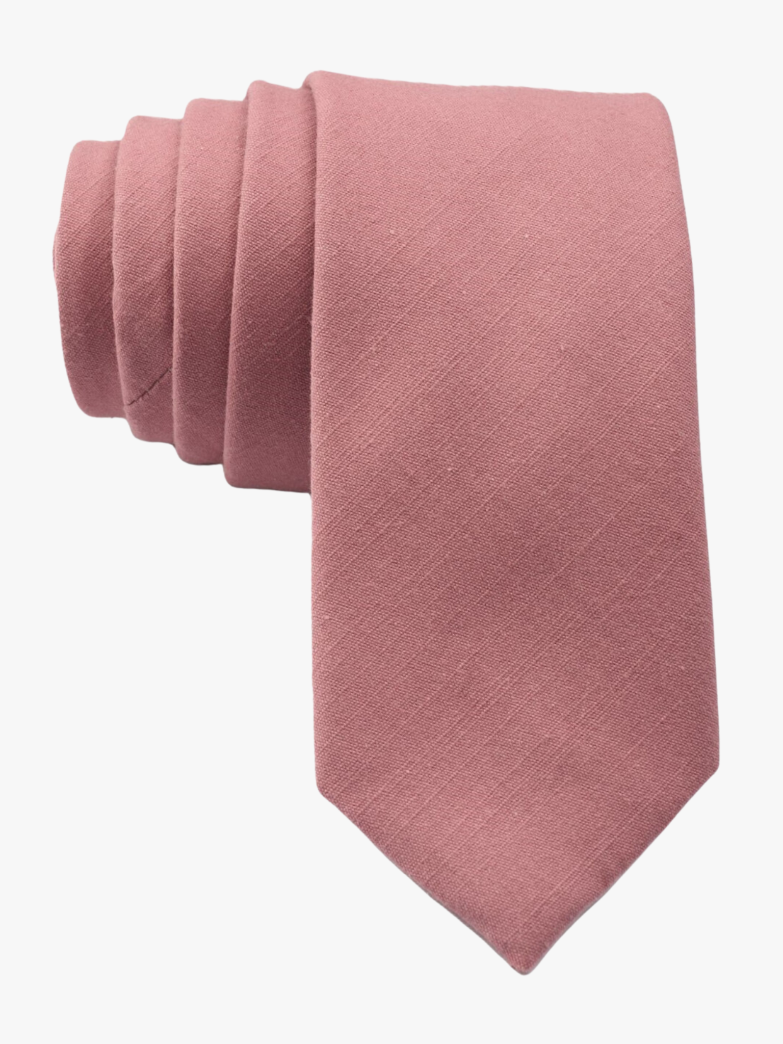 Full sized simple cotton tie for men, women, and boys. The color is  a darker rosegold dusty pink. It is ideal for groomsmen.